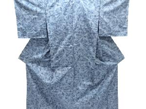 未使用品　花模様織り出し手織り紬単衣着物